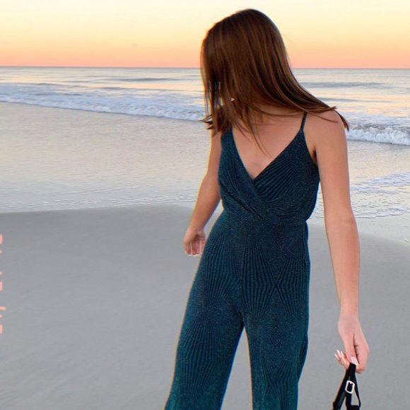 Francesca's | NWT Veena Glitter Jumpsuit - Picture 7 of 14